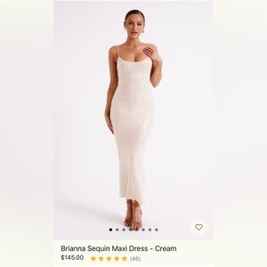 BRAND NEW BRIANNA SEQUIN WHITE DRESS